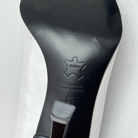 ❤️NEW❤️ Migliorini White Italian Leather Heels Luxury Stiletto Italy Size 37 - Picture 10 of 10